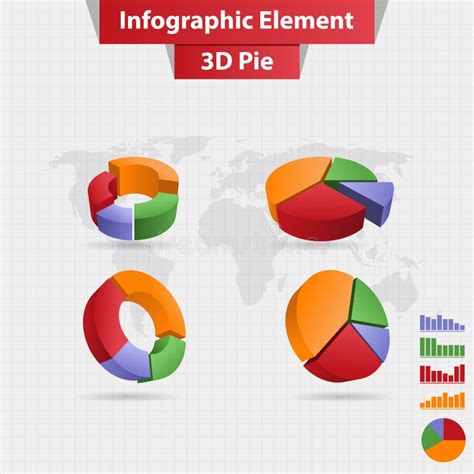 Vector Abstract 3d Pie Chart Infographics Stock Vector Illustration