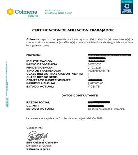 Arl Colmena C Mo Afiliarte Y Descargar El Certificado
