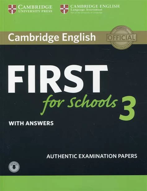 Cambridge English First For Schools 3 Students Book With Answers With