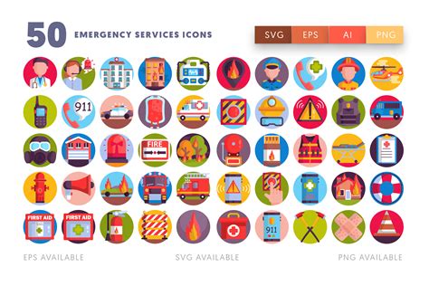 50 Emergency Services Icons Graphic By Dighital Design · Creative Fabrica