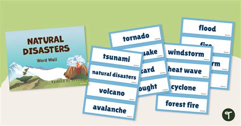Natural Disasters Word Wall Vocabulary Teach Starter