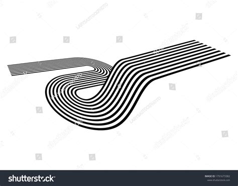 Abstract Road Curves Parallel Black Lines Stock Vector Royalty Free