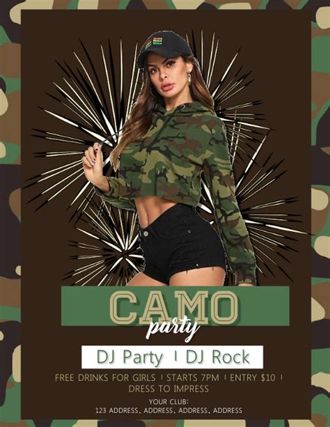 Camo Party Flyer Template Postermywall