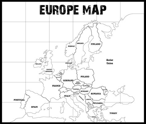 Europe Map Blank Physical Outline Map Of Europe Printable Blank Map