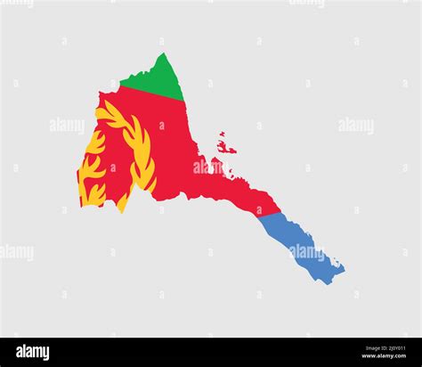 Eritrea Map Flag Map Of Eritrea With The Eritrean Country Banner