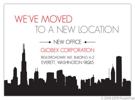 City New Office Business Moving Announcement Business Moving