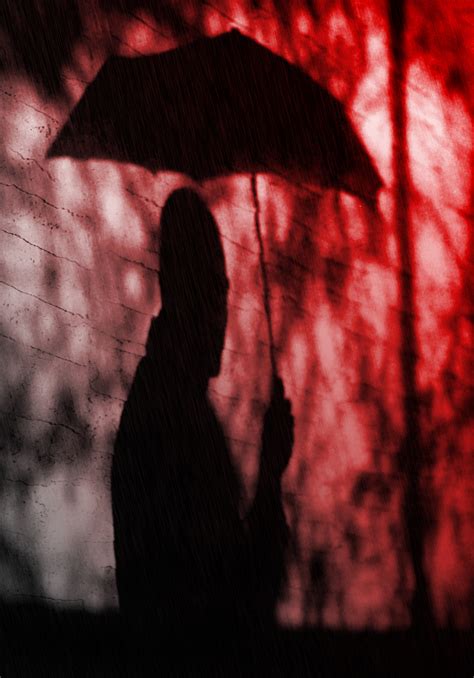 Wallpaper Colorful People Black Night Abstract Red Shadow Rain