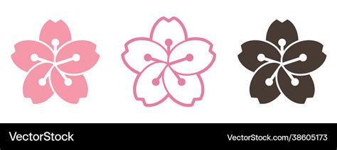 Sakura Japanese Flower Icon Graphic Royalty Free Vector