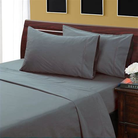 1000 TC EGYPTIAN COTTON SOLID QUEEN SIZE BED SHEET SET