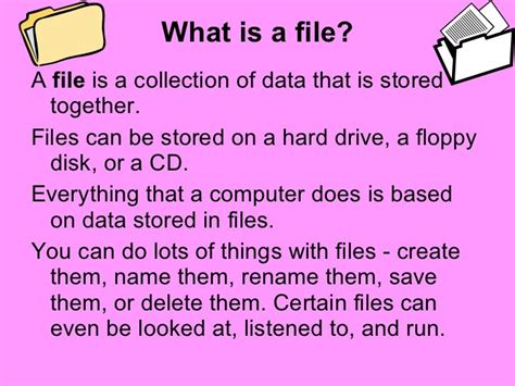 Computer Lesson 7 Files And Folders