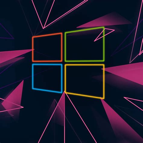 1440x1440 Resolution Windows 10 Neon Logo 1440x1440 Resolution