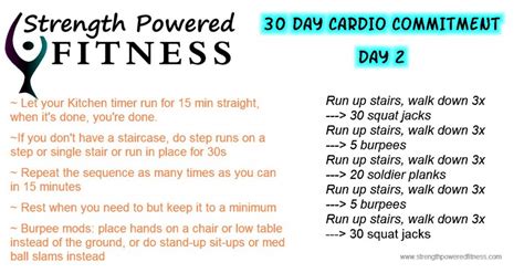 30 Day Cardio Commitment Day 2 Strength Powered Fitness