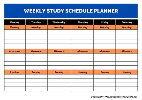 3 Free Weekly Daily Study Schedule Planner Pdf And Word Weekly