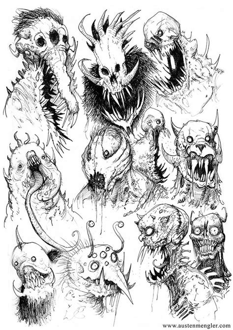 Demon Drawings Creepy Drawings Creature Drawings Dark Art Drawings