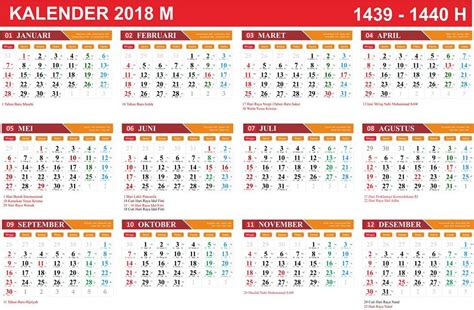 Kalender Hijriyah 2018 Cdr