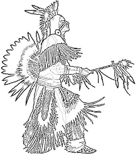 Traditional Powwow Aboriginal Dancer Native American Art Coloring