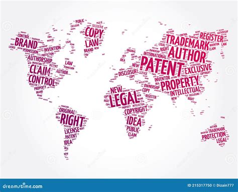Patent Word Cloud In Shape Of World Map Concept Background Stock Illustration Illustration Of