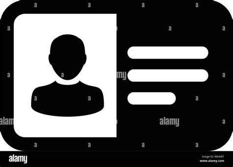 Identity Card Icon Vector Male User Person Profile Avatar Symbol In