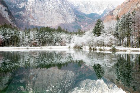 Mountain Lake In Winter Near Salzburg Austria Stock Photo Dissolve