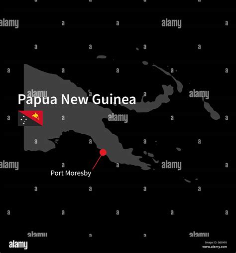 Detailed Map Of Papua New Guinea And Capital City Port Moresby With