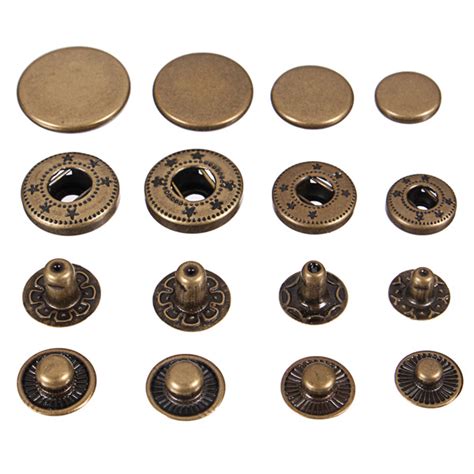 15pcs Snap Fasteners Popper Press Stud Sewing Leather Button