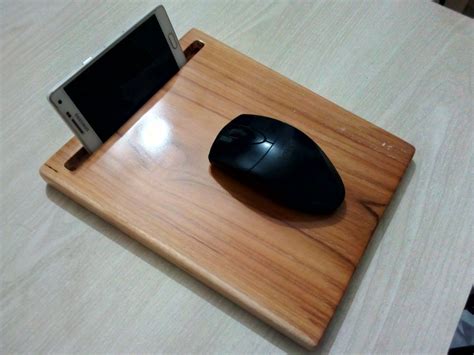 Wooden Mobile Ipad Holder with mouse pad. | Ipad holder, Mobile holder