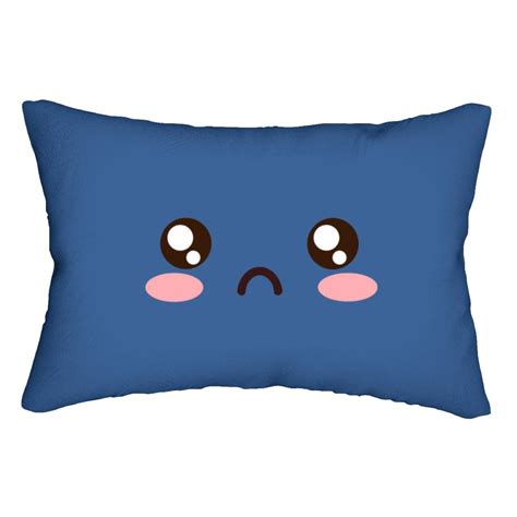 Cute Anime Japanese Emojiemoticon Sad Face Lumbar Pillows Sold By