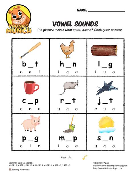 Short Vowel Sounds Worksheets Kindergarten
