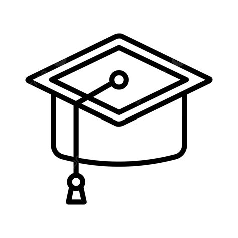 Icono De Línea De Gorro De Graduación Png Académico Gorra Educación