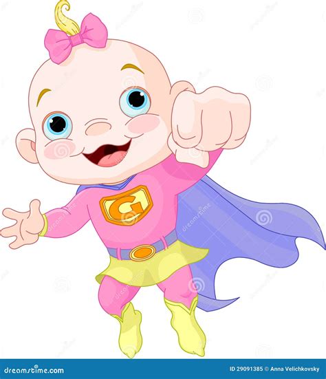 Super Baby Girl Stock Vector Illustration Of Superhero 29091385