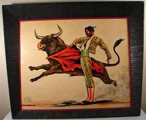 025 Matador Bull Fighter Oil Painting Signed Nuetzel Lot 25