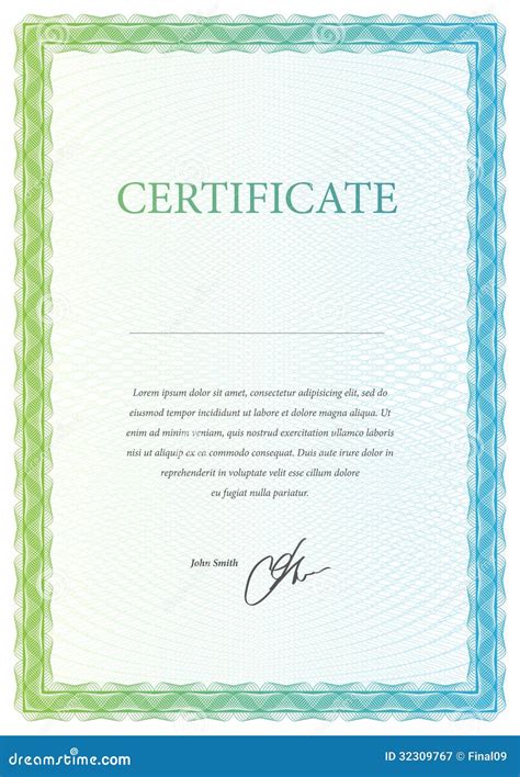 Certificado Moneda Y Diplomas De La Plantilla Ilustración Del Vector Ilustración De Nota
