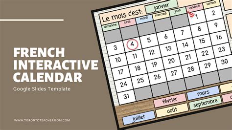 Interactive French Calendar For 2021 Toronto Teacher Mom