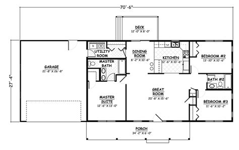3 Bedroom Ranch Style House Plan With 1300 Square Feet Coolhouseplans