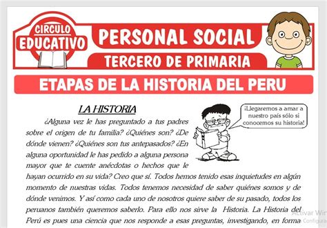 Etapas De La Historia Del Perú Para Tercero De Primaria Fichas Gratis