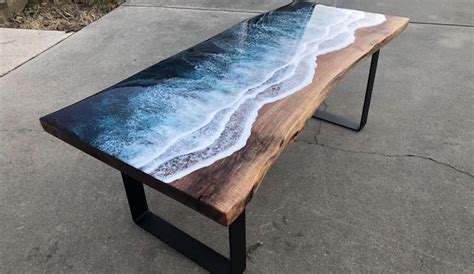 Perfect for pairing with a sectional or sofa seating group. Coffee Table Looks Like a Photo of the Ocean | The Inertia