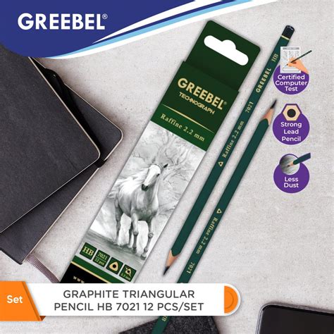 Greebel 7021 Technograph Raffine 28 Triangular Graphite Pencil Hb 12