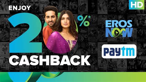 20 Paytm Cash Back Offer On Monthly Subscription Eros Now Youtube