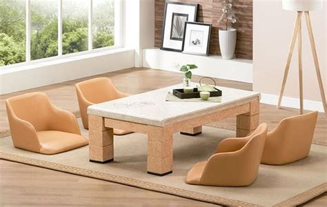 20 Modern Japanese Dining Furniture Set Designs With Low Chair