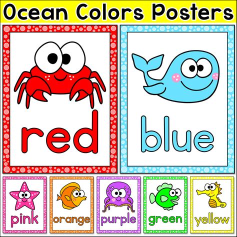Ocean Theme Colors Posters Editable Under The Sea Classroom Decor
