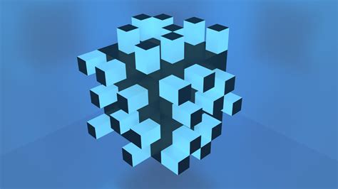 Blue Cube Illustration Abstract Cube Simple Background Hd Wallpaper