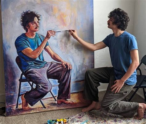 Man Painting A Self Portrait Of Himself Painting Artist Portrait