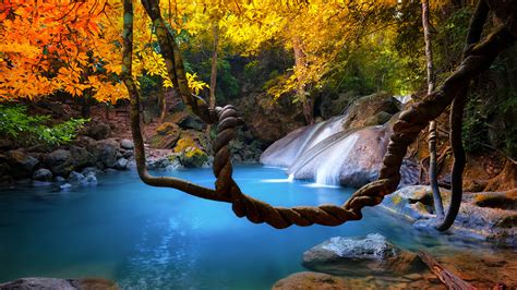 Desktop Hintergrundbilder Thailand Natur Herbst Wasserfall 1920x1080