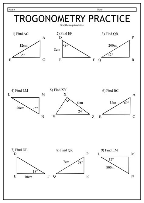 10 Best Images Of Trigonometry Sin Cos Tan Worksheets Trigonometry