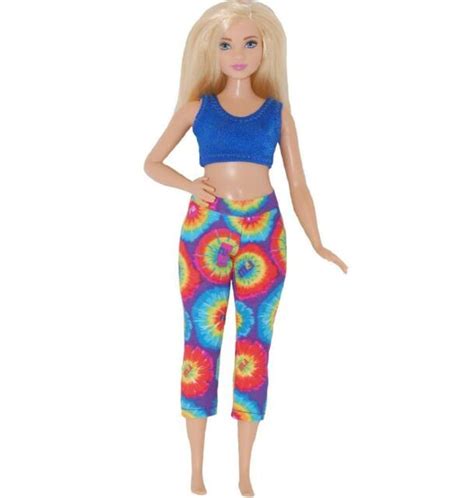 Yoga Pants Handmade For Curvy Fashion Doll Clothes Tkct Tie Dye Ebay