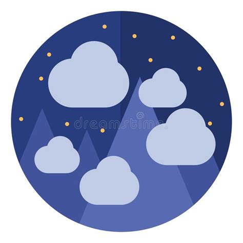 Dark Night In The Mountains Icon Stock Vector Illustration Of Cosmos