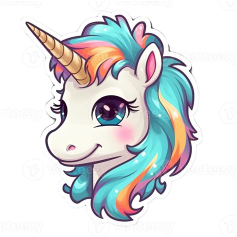 Cute Cartoon Unicorn Sticker 24488046 Png