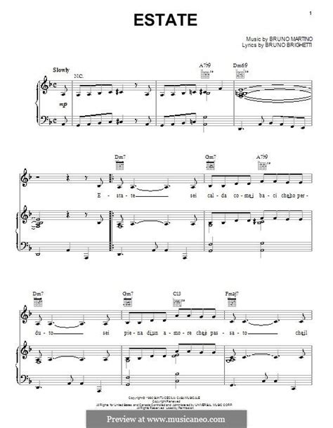 My arrangement of estate composed by bruno martino in 1960 •••. Bruno Martino: "Estate" (piano/guitar + voice) | Music I ...