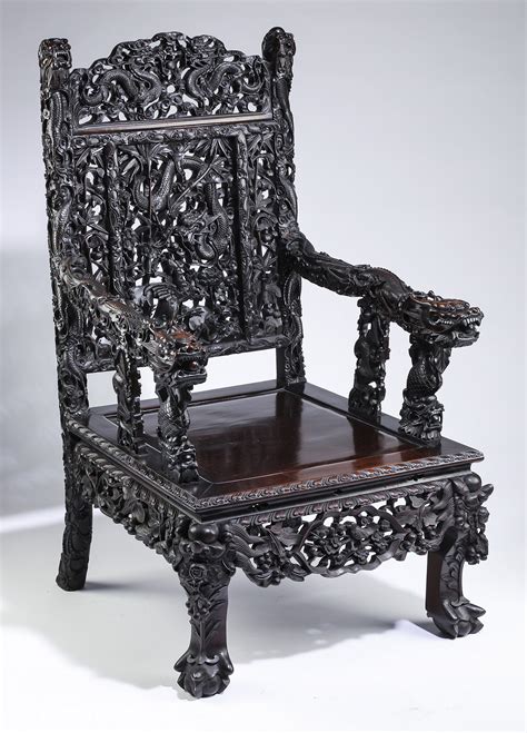 Sold Price Rare 19th C Chinese Carved Rosewood Dragon Chair Invalid