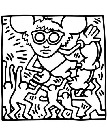 El ratón Andy, de Keith Haring Dibujo para colorear | Dibujos para